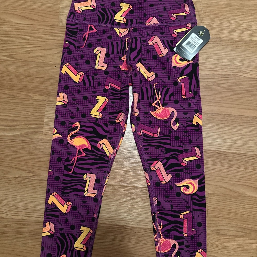 Zumba Fitness Leggings with Flamingo and Z Print